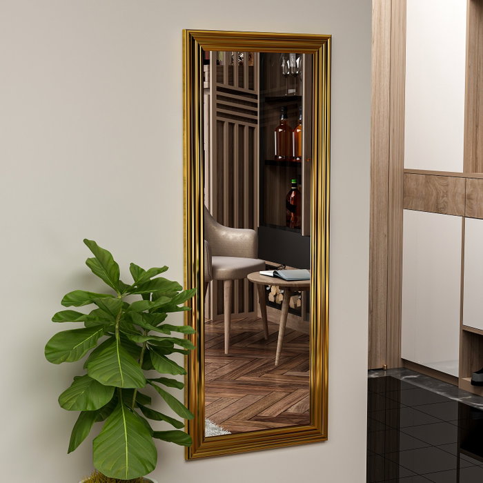 Hanah Home Espejo de muelle con marco dorado Smooth - Gold Hanah Home Espejo de muelle con marco dorado Smooth - Gold